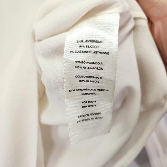 Alice And Olivia Silk Blouse Size Small Ivory With Lace Trim Long Sleeve Lux - Picture 10 of 16